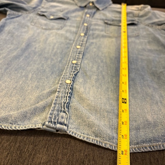 Polo Ralph Lauren Denim Western Shirt Pearl Snap Button Up Top Shirt Women’s XL - Picture 15 of 16